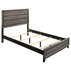 English Elm Carina Queen Bedroom Set Grey Oak Paneled Headboard Nickel Hardware Five Piece B062S00764