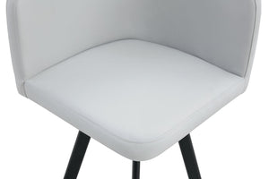 English Elm Stylish Gray Pu Upholstered Dining Chair Set of Six Modern Minimalist Seating W3875P370934