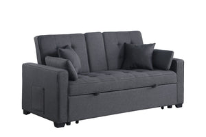 English Elm Cody Woven Fabric Sleeper Loveseat with Charging Console and Pocket Coil Support B061S00957
