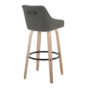 English Elm Adjustable Swivel Barstools Mid-century Walnut Faux Leather Kitchen Counter Set of 2 Dark Grey B202S01921