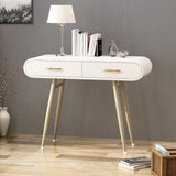 Christopher Knight Home® Modern Glam Vanity Table, White & Champagne Gold, 2-Drawer Storage