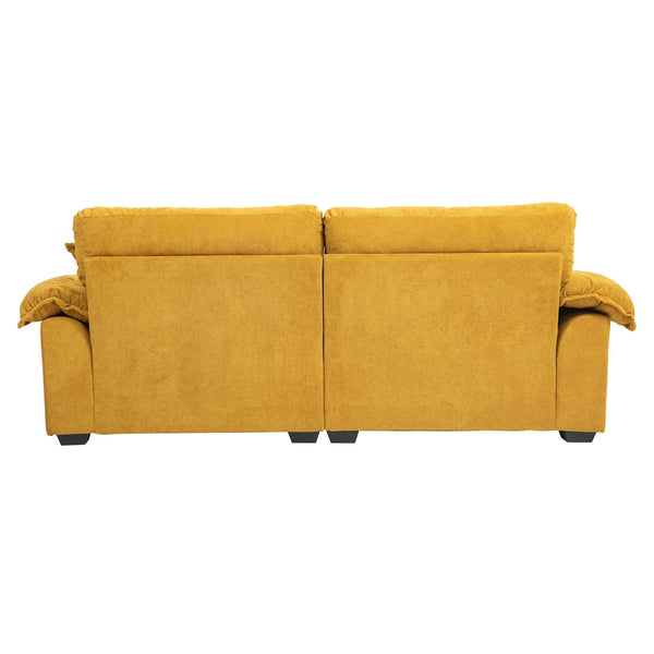 English Elm 84" Chenille Sofa Loveseat with Memory Foam & Pocket Springs, Plush Dual-Layer Comfort, Sturdy Frame Yellow W676S00012