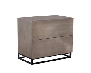 Sunpan LUTANA Nightstand - Handcrafted Grey Mango Wood with Iron Legs, Unique Rustic-Industrial Design 110641