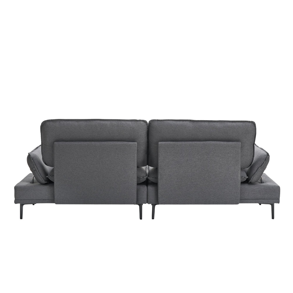 English Elm 89 Two-Seater Sofa in Polyester Blend Upholstery, Modern Deep Grey & Yellow Options, Metal Legs, 300LB Capacity W1658S00060