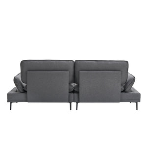 English Elm 89 Two-Seater Sofa in Polyester Blend Upholstery, Modern Deep Grey & Yellow Options, Metal Legs, 300LB Capacity W1658S00060