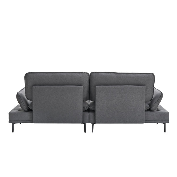 English Elm 89 Two-Seater Sofa in Polyester Blend Upholstery, Modern Deep Grey & Yellow Options, Metal Legs, 300LB Capacity W1658S00060
