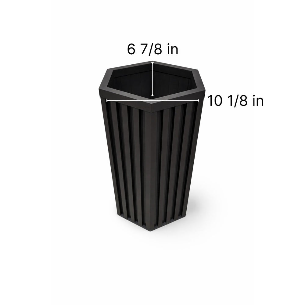 English Elm Hexagon Column Planter Architectural Aluminum Geometric Design for Indoor Outdoor Spaces B2755P499643