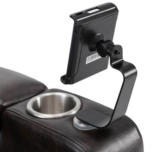 English Elm Premium Power Recliner with Storage Arms, Cupholders, Swivel Tray Table and Phone Stand for Ultimate Comfort and Convenience Brown N719S000710D