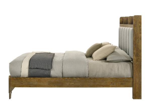 English Elm Garcia Upholstered Eastern King Bed Solid Rubberwood Frame with Built-in Usb Charging B2756S00024