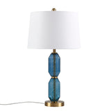 510 Design Zirconia Glam/Luxury Faceted Blue Glass Table Lamp FB153-1182 Blue