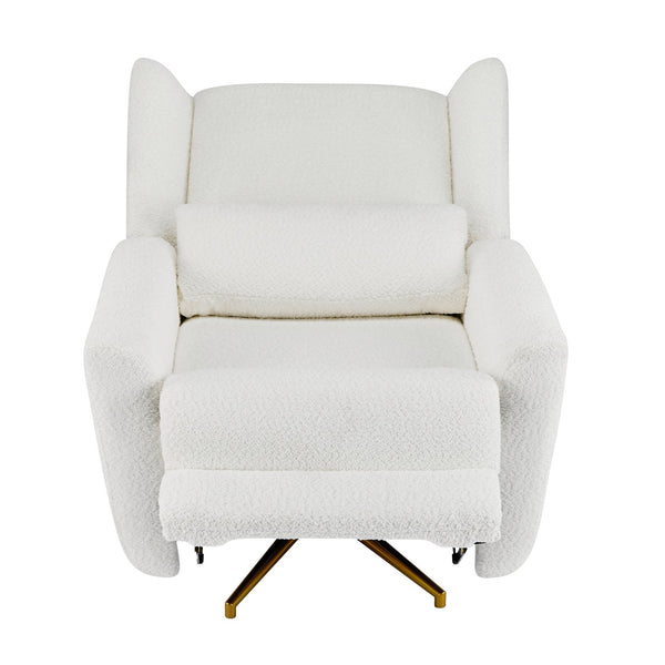English Elm Christopher Knight Home® - Power Boucle Swivel Recliner Chair with 360° Metal Star Base, Electric Lift, Ergonomic Padded Backrest, Adjustable Footrest, Easy Assembly Beige,Gold N771P298185M