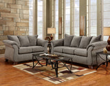 English Elm Aruca Sensations Microfiber Pillow Back Loveseat, Gray