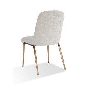 English Elm Rise Channel-back Boucle Dining Chairs with Tapered Bronze Legs for Modern Spaces B056P416850