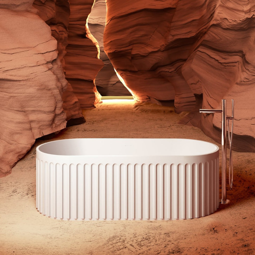 English Elm 67" Freestanding Stone Resin Soaking Tub Ergonomic Lumbar Spa Bath Matte White W157378890