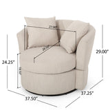 Christopher Knight Home® - Noble House - Smyrna Contemporary Upholstered Swivel Club Chair