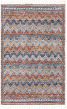 Unique Loom Aramis Stella Machine Made Tribal Rug Multi, Blue/Ivory/Light Brown/Rust Red/Beige 5' 3" x 8' 0"