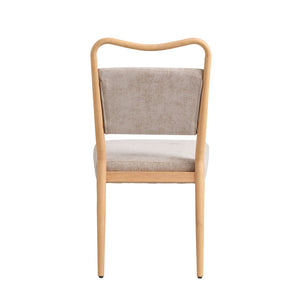 English Elm Armless Dining Chairs Iron Frame Wood Grain Finish Ergonomic Cushioned Seat Set of 2 N771P345831K