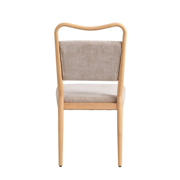 English Elm Armless Dining Chairs Iron Frame Wood Grain Finish Ergonomic Cushioned Seat Set of 2 N771P345831K