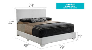 English Elm Aaron G1800-TB-UP Twin Bed with Durable Cappuccino PU Upholstery, Low-Profile Design, Ships Fast White 4 L x 33 W x 81 H B078108089
