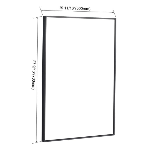 English Elm 30'' Wall Mounted Mirror Cabinet Black Aluminum Frame Soft Close Bathroom Storage W999S00539