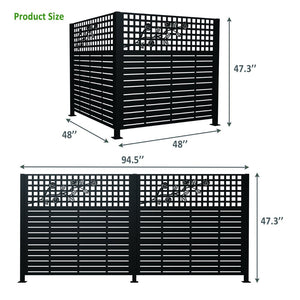 English Elm W48'' Galvanized Steel Outdoor Privacy Panels Powder Coated Slat Fence for Yard Enclosures W1586P455947