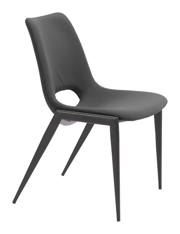 Zuo Modern Desi Armless Dining Chair Set Of 2 - Elevate Your Space With Modern Comfort And Timeless Style Black 100% Polyurethane,Plywood,Steel 110826-zuo-modern