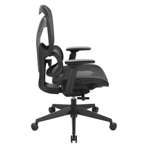 OSP Home Furnishings Mesh Back Ergonomic Manager Chair with Lumbar Support and Adjustable Arms for Office Use 71142M-3
