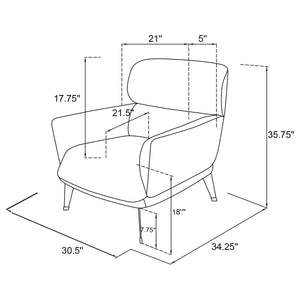 English Elm Fitzgerald Vintage-Inspired Accent Chair with Tailored Welt Trim and Elegant Rounded Arms for Style Orange B062P358459