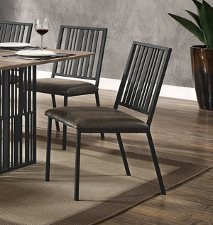 English Elm Set Rustic Counter Height Stools with Beige Upholstery and Nailhead Trim, Weathered Wood Charm Black 28.5 L x 37.5 W x 6 H B2741P330644