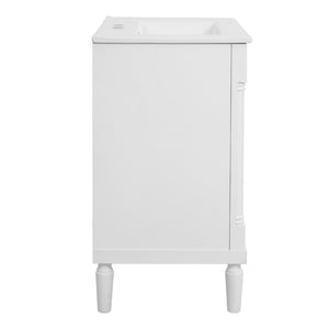 English Elm 30" French Style Bathroom Vanity with Ceramic Basin Soft Close Doors Wood Legs White N710P415327K