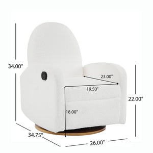 English Elm Christopher Knight Home® - 360 Swivel and Glider Recliner Chair with Boucle Upholstery, Solid Wood Base, Smooth Rocking Comfort Beige N771P207029M