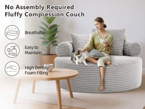 English Elm Round Cloud Sectional Sofa Bed with Memory Foam Cushions for Modern Living Spaces W3224P444277