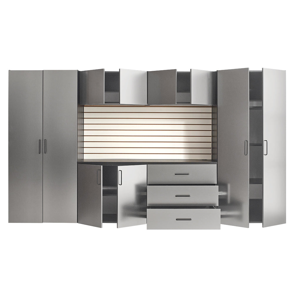 English Elm Astro 7-Piece Garage Cabinet Set - Durable, Eco-Friendly Storage With Soft-Closing Doors & Adjustable Shelves B040S00126