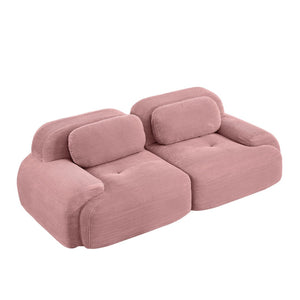 English Elm 82'' Modular Corduroy Loveseat Curved Armrests Non-slip Base for Living Bedroom Lounge W714P359250