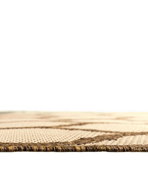 Unique Loom Outdoor Trellis Moroccan Machine Made Geometric Rug Beige and Brown, Beige/Brown 6' 1" x 6' 1"