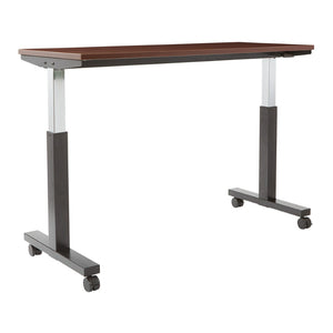 OSP Home Furnishings Adj Height Table Pneumatic Laminate Top Steel Frame Locking Casters Office Flex Mah 60X24 PHAT2460M3