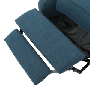 English Elm Charcoal Wingback Pushback Recliner with Button Tufted Diamond Fabric Upholstery Dark Blue N763P410529C