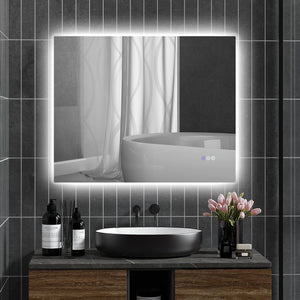 English Elm Homcom Led Bathroom Mirror With Anti-Fog, Dimmable Lights & Memory Function For Modern Spaces W2225P229673