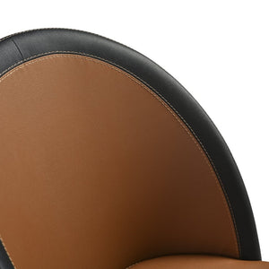 English Elm Abel Swivel Faux Leather Dining Chair Set Contoured Back Industrial Modern Style B2736P464804