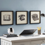 Intelligent Design Vintage Models Casual 3-piece Framed Wall Art Set ID95A-0035 Black