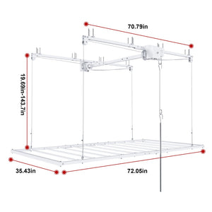 English Elm Overhead Garage Storage Rack with Crank Lift 270lb Steel Platform for High Ceilings W2700P346224