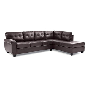 English Elm Gallant Upholstered Sectional Sofa with Reversible Chaise and Removable Backs Cappuccino B078S00119