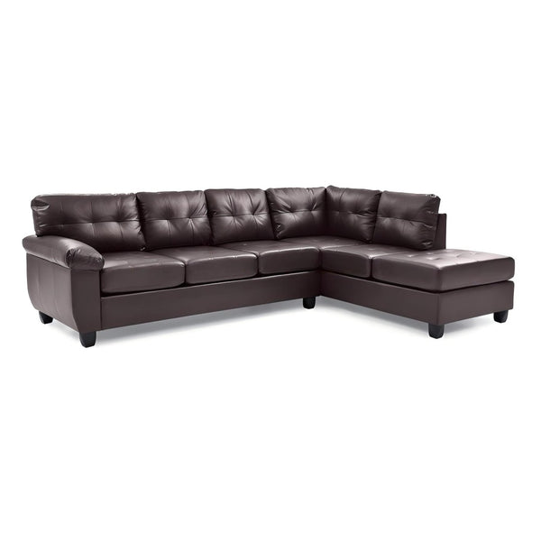 English Elm Gallant Upholstered Sectional Sofa with Reversible Chaise and Removable Backs Cappuccino B078S00119