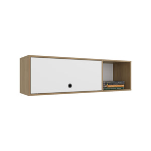 English Elm Wall Cabinet sleek 47.2" W x 23.6" H engineered wood wall-mounted storage with four doors, shelves, organizer and eco-safe compliance Natural Wood 52.36 L x 14.57 W x 3.94 H B097P296858