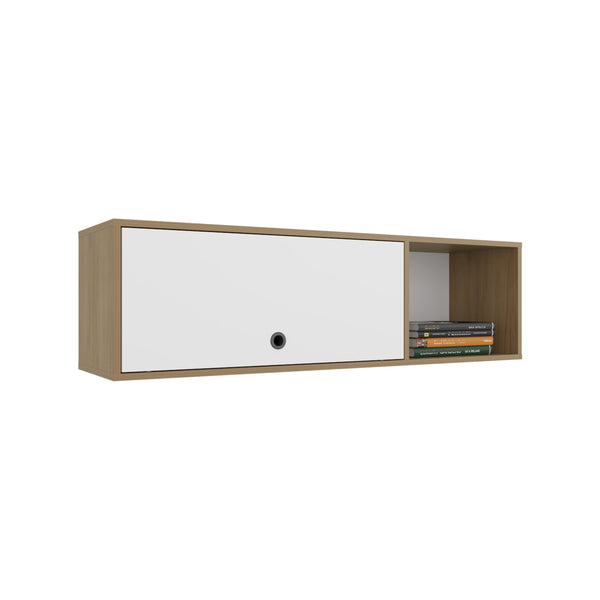 English Elm Wall Cabinet sleek 47.2" W x 23.6" H engineered wood wall-mounted storage with four doors, shelves, organizer and eco-safe compliance Natural Wood 52.36 L x 14.57 W x 3.94 H B097P296858