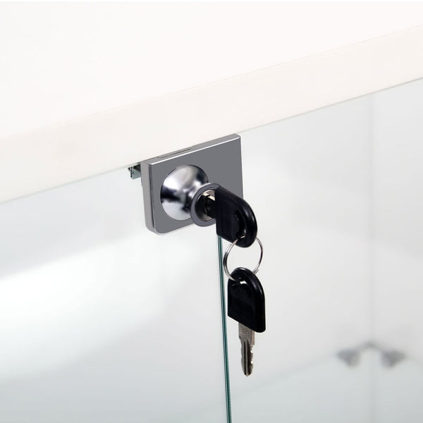 English Elm Tempered Glass Display Cabinet – Versatile Wine & Storage Case With Color-Changing Light & Casters W3155P291596-GIGA