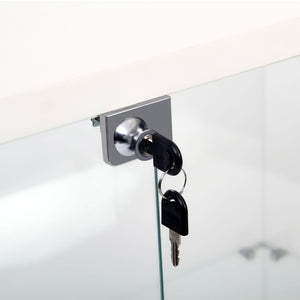 English Elm Tempered Glass Display Cabinet With Rgb Led Lights, Lockable Casters & Adjustable Feet In White W3155S00002-GIGA