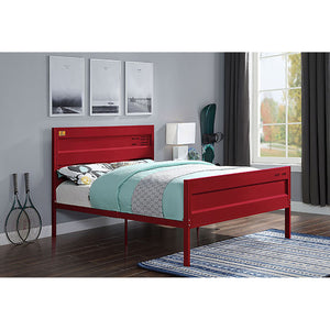 English Elm Red Cargo Container Metal Bed Frame Full Platform, Industrial Iron Design, No Box Spring Needed, Stylish B062P189165