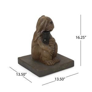 English Elm Christopher Knight Home® - RABBIT Light Brown Umbrella Base — Handcrafted Lightweight Concrete with Iron Tube, 13.5" Sq, Durable 67767.00LBRN