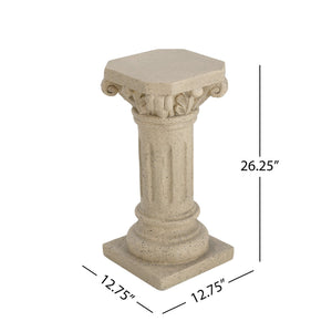 English Elm Christopher Knight Home® - Pedestal Column Plant Stand - 26.25 Inches Tall, Durable Indoor/Outdoor Display For Plants & Decor N772P261951S